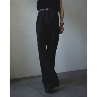 カルバンクライン(Calvin Klein)のwide buggy flare black design slacks(カジュアルパンツ)