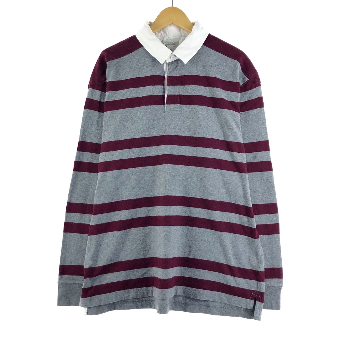 J.Crew - 古着 ジェイクルー J.Crew ボーダー柄 長袖 ラガーシャツ