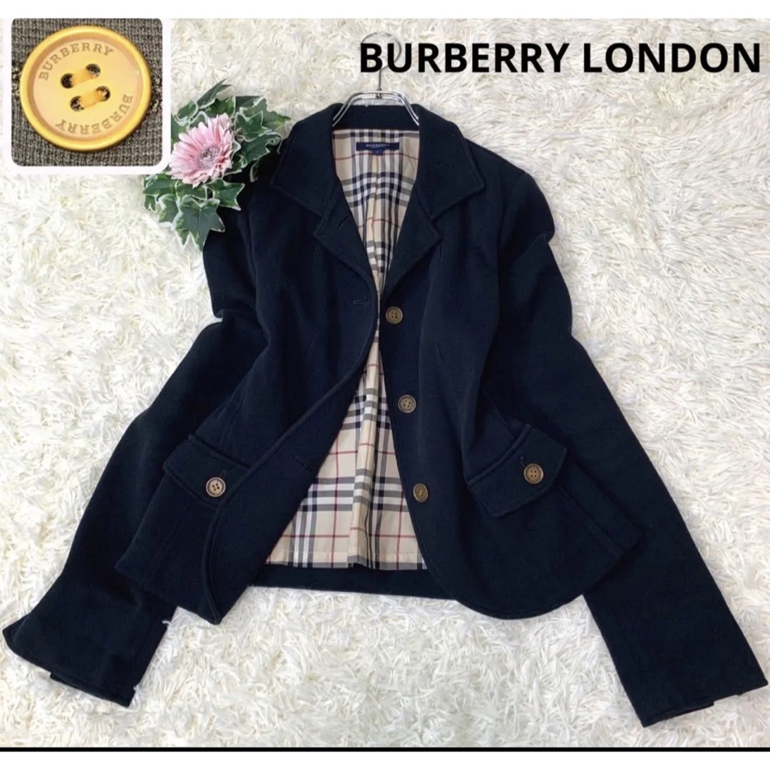 BURBERRY - 407. バーバリーロンドン◇金ボタン：ロゴ コットン