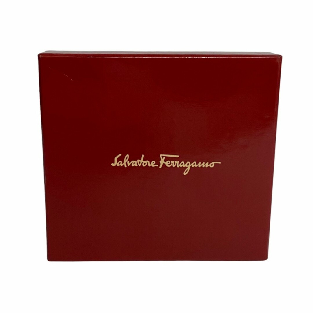 極 美品 保存箱付 Salvatore Ferragamo フェラガモ ガンチーニ 金具 レザー 本革 二つ折り 財布 ミニ ウォレット ブラック 27886 9