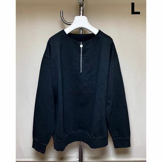 マルタンマルジェラ(Maison Martin Margiela)の新品 L 23ss マルジェラ ロゴ刺繍スウェット 黒 5303(スウェット)