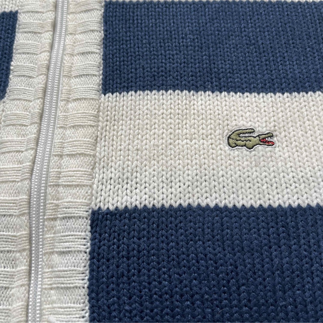 LACOSTE(ラコステ)の【LACOSTE】ラコステ 80s フランス製 ローゲージニット ジップフーディ メンズのトップス(ニット/セーター)の商品写真