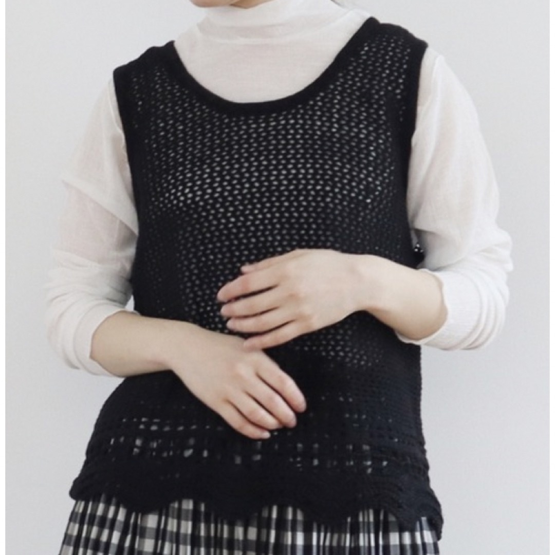 yuni(ユニ)のPure Linen knit すかしタンクベスト レディースのトップス(ベスト/ジレ)の商品写真