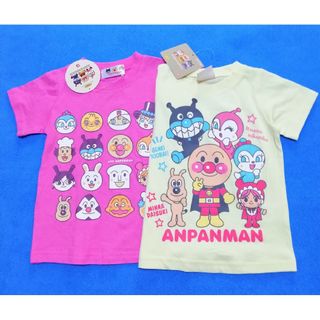 アンパンマン(アンパンマン)の新品　95cm　アンパンマン　それいけ！半袖Tシャツ2枚セット　クリーム×16p(Tシャツ/カットソー)