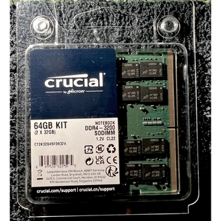 クルーシャル(crucial)のメモリ 64gb（32gb×2枚組）ノート用 Crucial DDR4(PCパーツ)