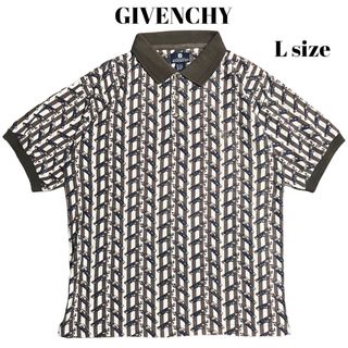 GIVENCHY　ブランドロゴ総柄ポロシャツ メンズ