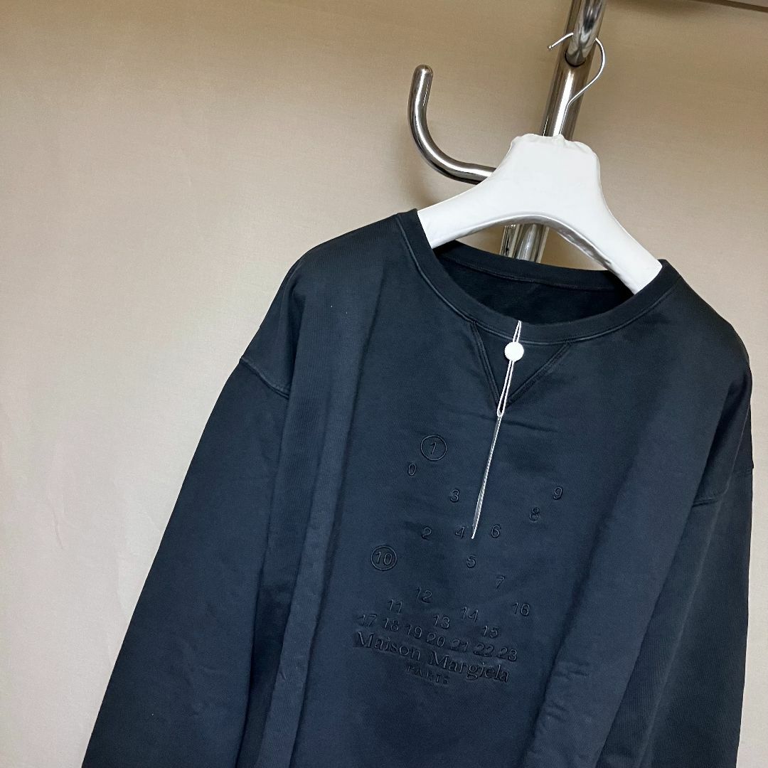 新品 XL 23ss マルジェラ ロゴ刺繍スウェット 黒 5304 | www