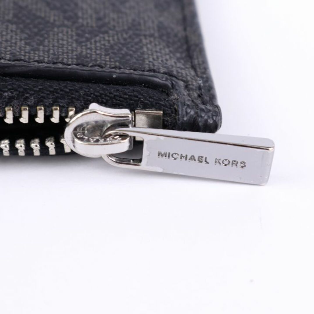 マイケルコース フラグメントケース カード/コインケース MKシグネチャー レザー ミニ財布 黒 メンズ ブラック Michael Kors