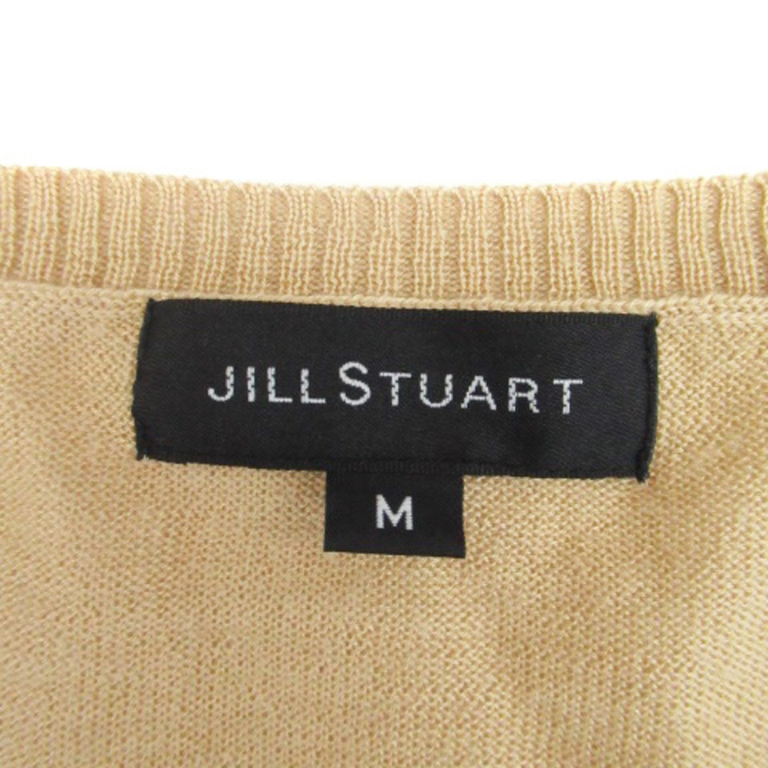 JILLSTUART(ジルスチュアート)のジルスチュアート ニットカーディガン ラウンドネック 刺繍 ウール M 茶色 レディースのトップス(カーディガン)の商品写真