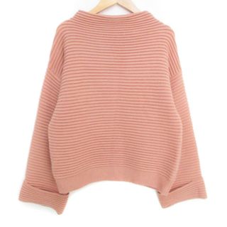 マウジー(moussy)のマウジー ニット セーター 長袖 オフネック ロールアップ 無地 F ベージュ(ニット/セーター)