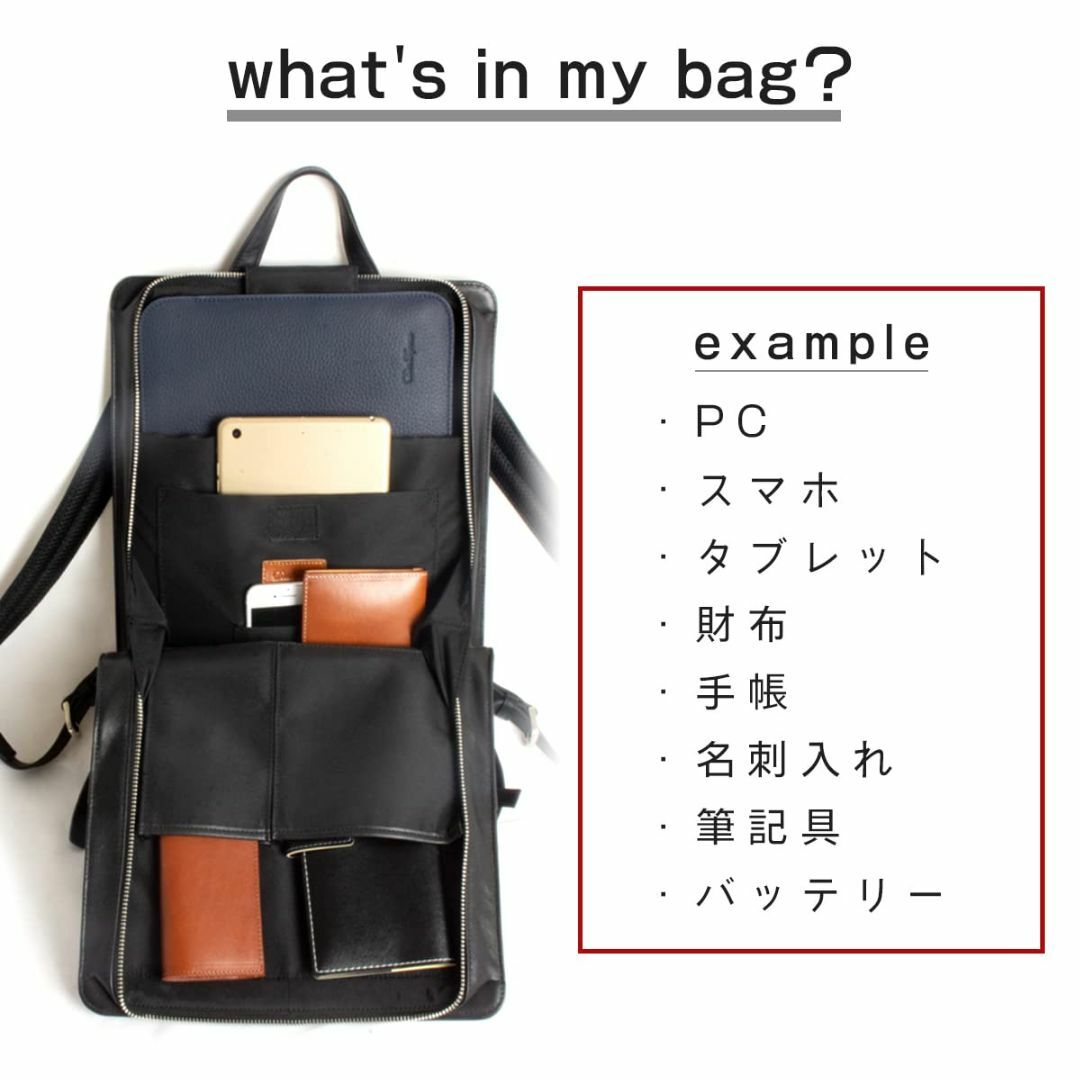 [Dom Teporna] リュック 薄型 ビジネス メンズ 本革 バッグ 鞄