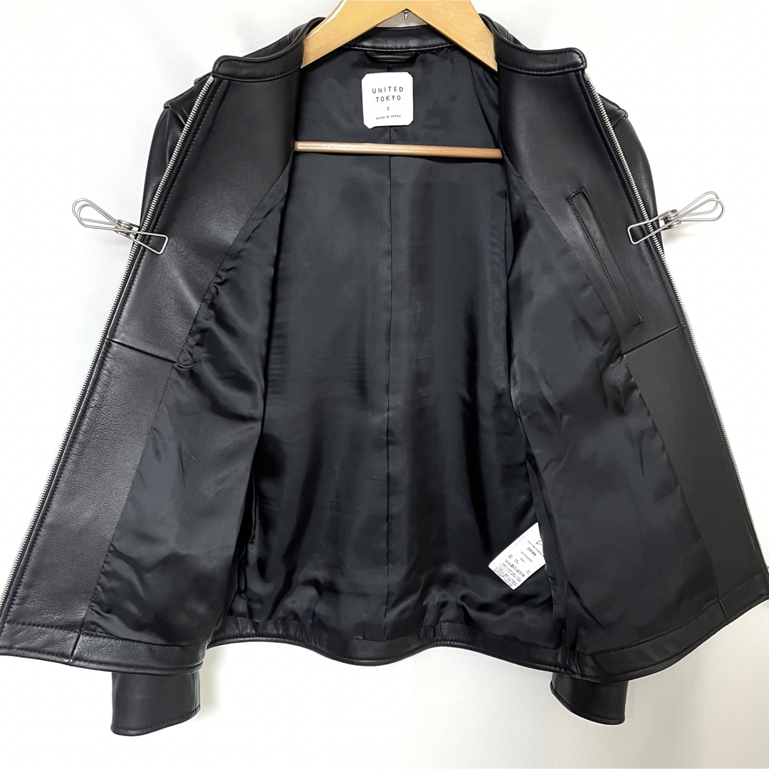 UNITED TOKYO - UNITED TOKYO ラムレザー シングルライダース 2 M 黒の UNITED TOKYO - UNITED TOKYO ラムレザー シングルライダース 2 M 黒の