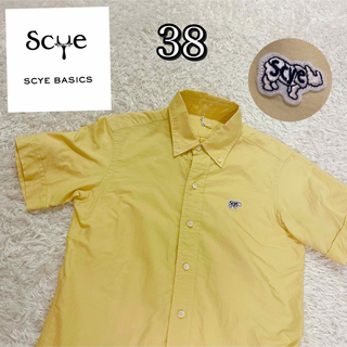 サイベーシックス(SCYE BASICS)の美品Scye basics ボタンダウン 黄色半袖シャツ オックスフォード　M(シャツ/ブラウス(半袖/袖なし))
