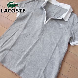 ラコステ(LACOSTE)の美品 38 ラコステスポーツ レディース 半袖カットソー グレー(カットソー(半袖/袖なし))