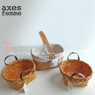 アクシーズファム(axes femme)のaxes femme HOME フラワーリボン・円形バスケット 3個セット(バスケット/かご)