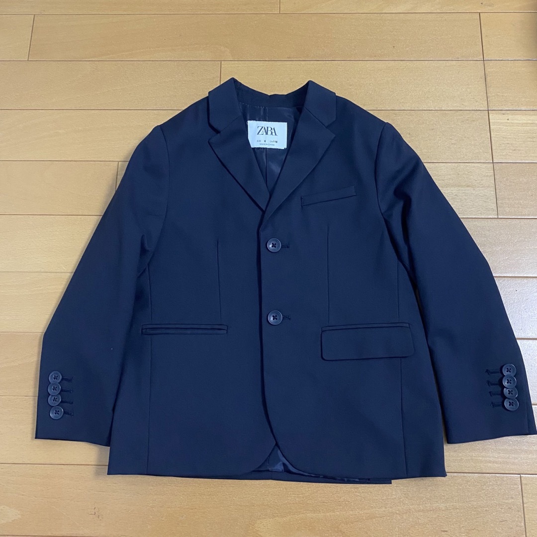 ZARA キッズ フォーマルスーツ シャツセット 冠婚葬祭 紺 116cm