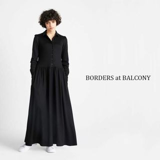 ボーダーズアットバルコニー(BORDERS at BALCONY)の美品　ボーダーズアットバルコニー　ウィークエンドマキシドレス　黒　36(ロングワンピース/マキシワンピース)