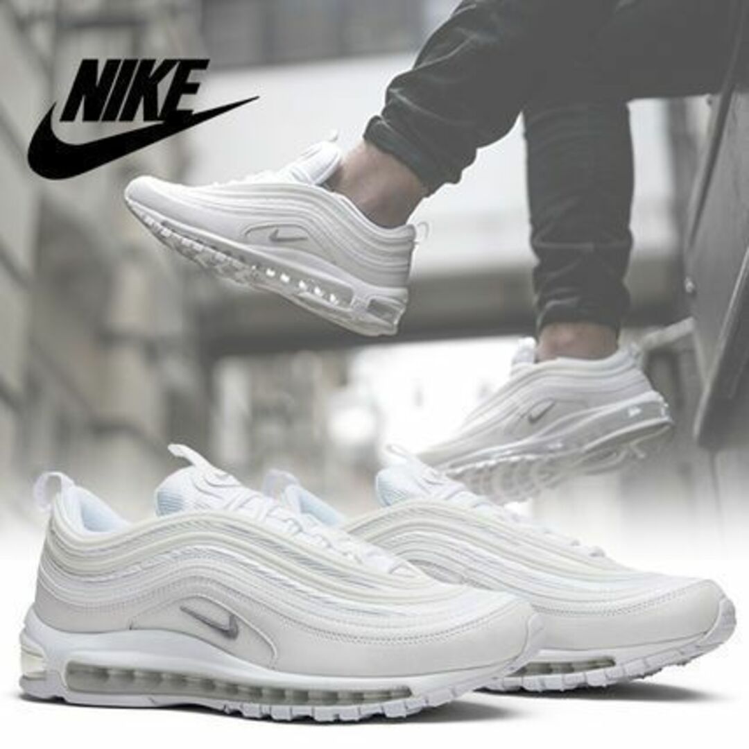 ★人気 格安 NIKE エアマックス97 ホワイト ウルフグレー 27 ナイキ | フリマアプリ ラクマ