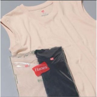 ヘインズ(Hanes)のHanes for BIOTOP　ヘインズ ビオトープ タンクトップ ベージュ(タンクトップ)