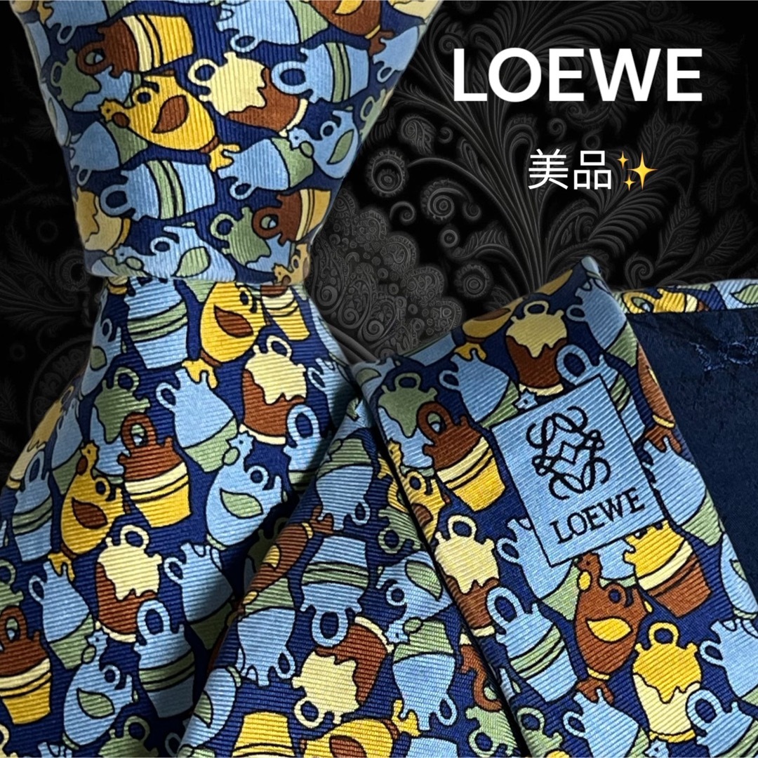 ✨美品✨ LOEWE ロエベ レア品 スペイン製 総柄 焼き物柄 動物