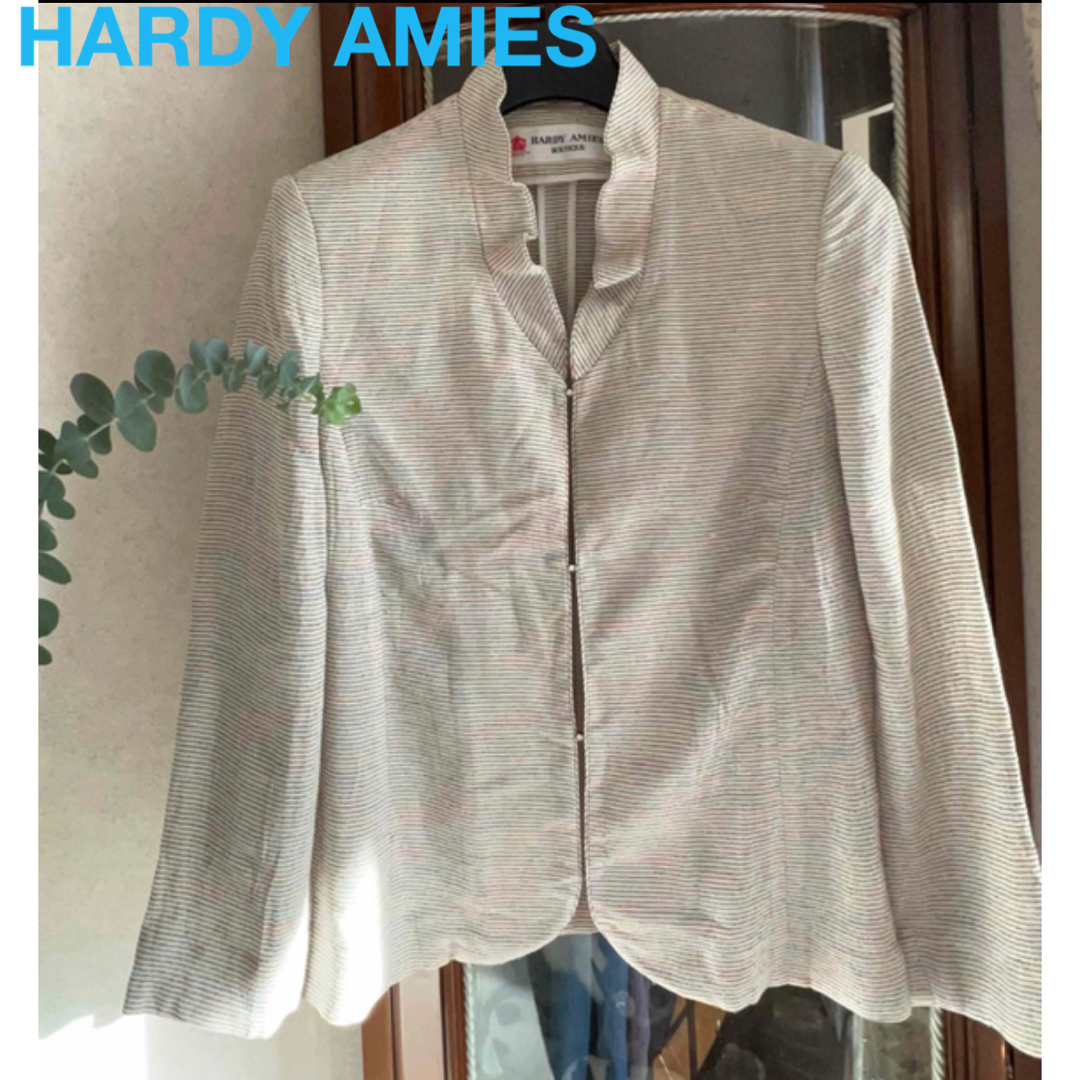 HARDY AMIES - ハーディエイミス ジャケット 春夏 ブラウス 上着 絹100 ...