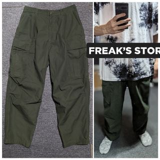 フリークスストア(FREAK'S STORE)のFREAK’S STOREカーゴパンツカーキイージーパンツワイドパンツメンズM(ワークパンツ/カーゴパンツ)