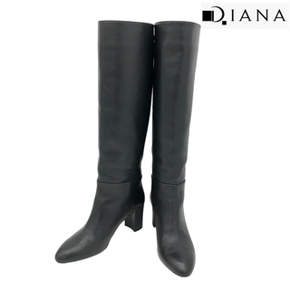 ダイアナ(DIANA)の〈美品〉DIANA ダイアナ【24cm】レザー ロングブーツ 黒(ブーツ)
