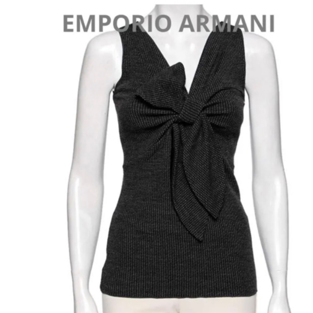 Import & Select(インポートアンドセレクト)のEMPORIO ARMANIウールリボンベスト40 レディースのトップス(ベスト/ジレ)の商品写真