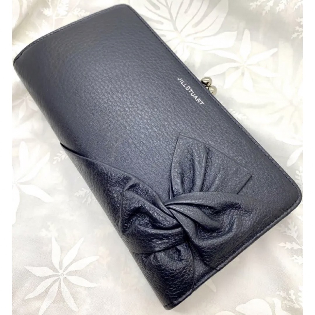 【新品】JILLSTUART がま口長財布 スパイラル ネイビー ブラック 黒