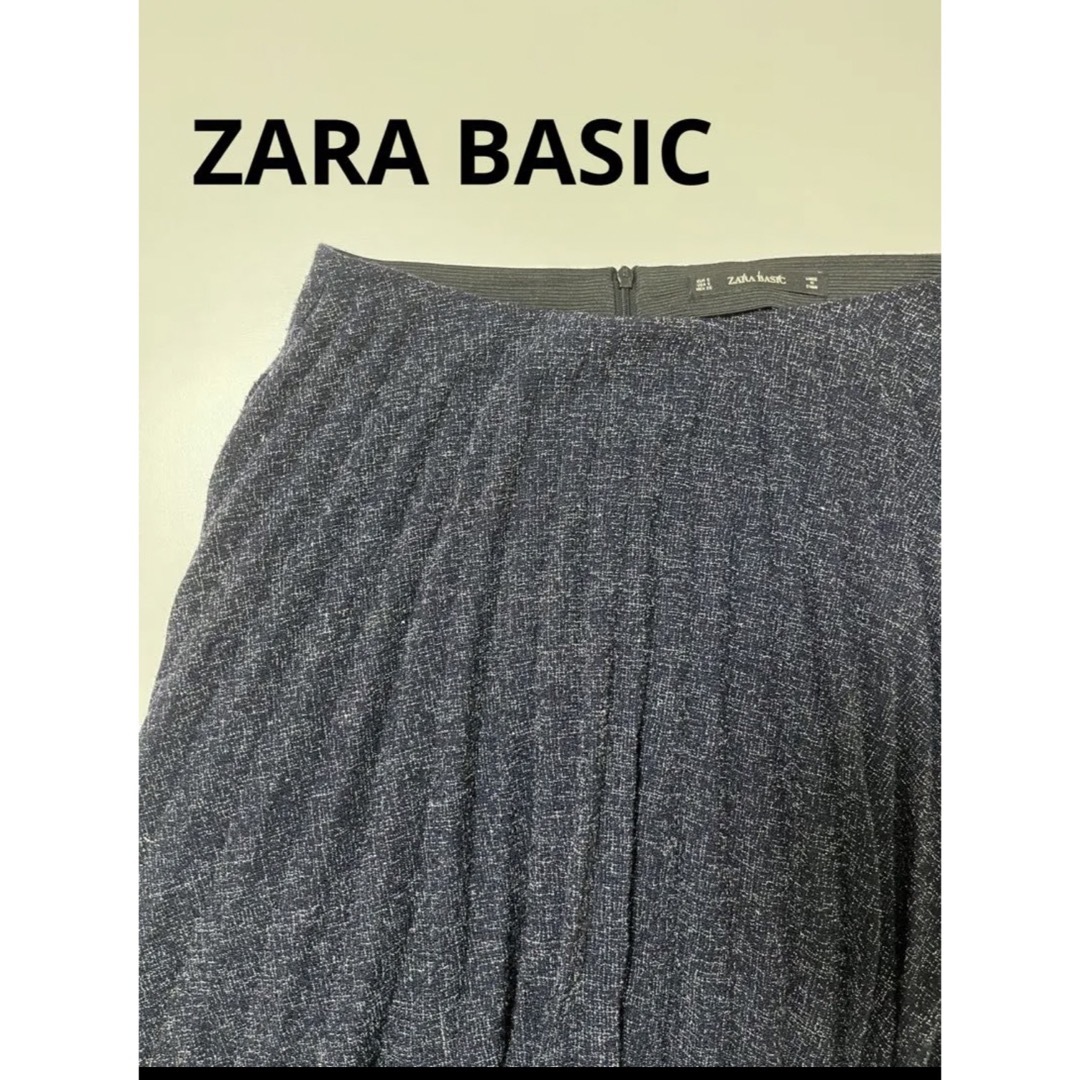 ZARA basic 紺色　プリーツスカート