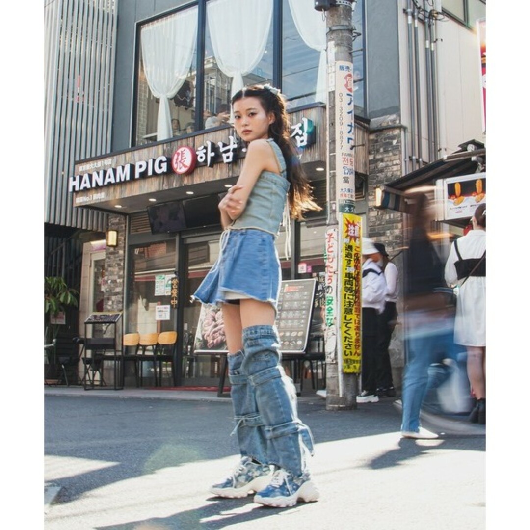 PUMA(プーマ)の未使用品♡PUMA PULSAR DENIM ATMOS PINK　25cm レディースの靴/シューズ(スニーカー)の商品写真