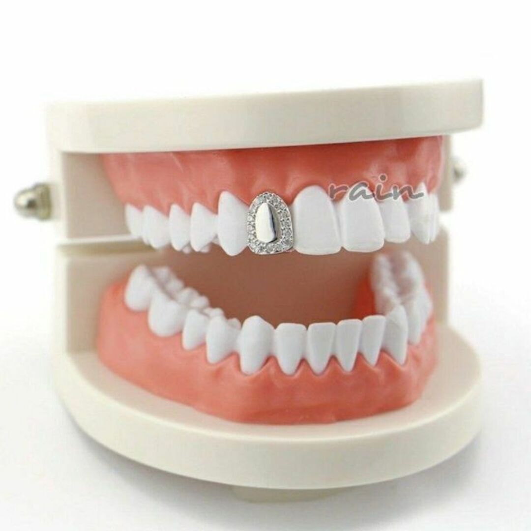 【シルバー】ダイヤモンドシングル グリルズ grillz ブリンブリン メンズのアクセサリー(その他)の商品写真