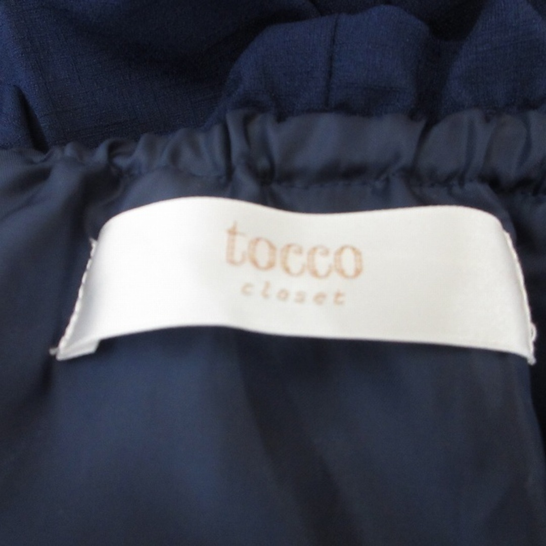 tocco(トッコ)のトッコ TOCCO 近年モデル 美品 イージー ノースリーブ ワンピース 紺 Ⅿ レディースのワンピース(その他)の商品写真