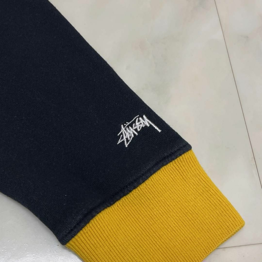 STUSSY(ステューシー)のSTUSSY ステューシー スウェット トレーナー スナップ 刺繍 ロゴ 紺 黄 メンズのトップス(スウェット)の商品写真