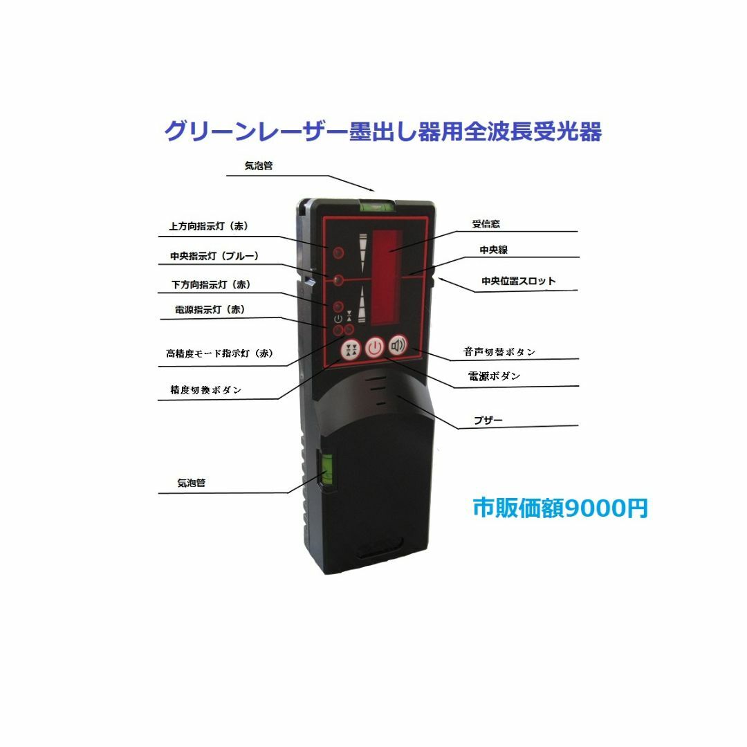 ライン グリーン レーザー墨出し器墨出し機/水平器3D /受光器と三脚