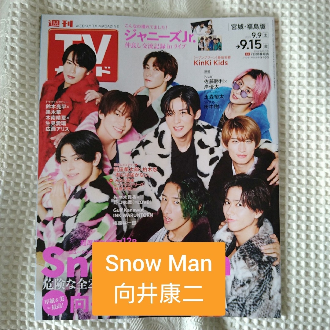 Snow Man(スノーマン)のTVガイド 2023年 9/15号　Snow Manのみ エンタメ/ホビーの雑誌(音楽/芸能)の商品写真