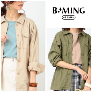 B:MING by BEAMS  リネン混 サファリジャケット 長袖　