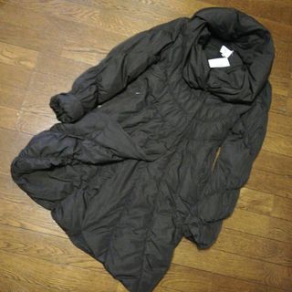 7超美品 アルマーニコレツォーニ 38 ロングダウンコート ブラウンの