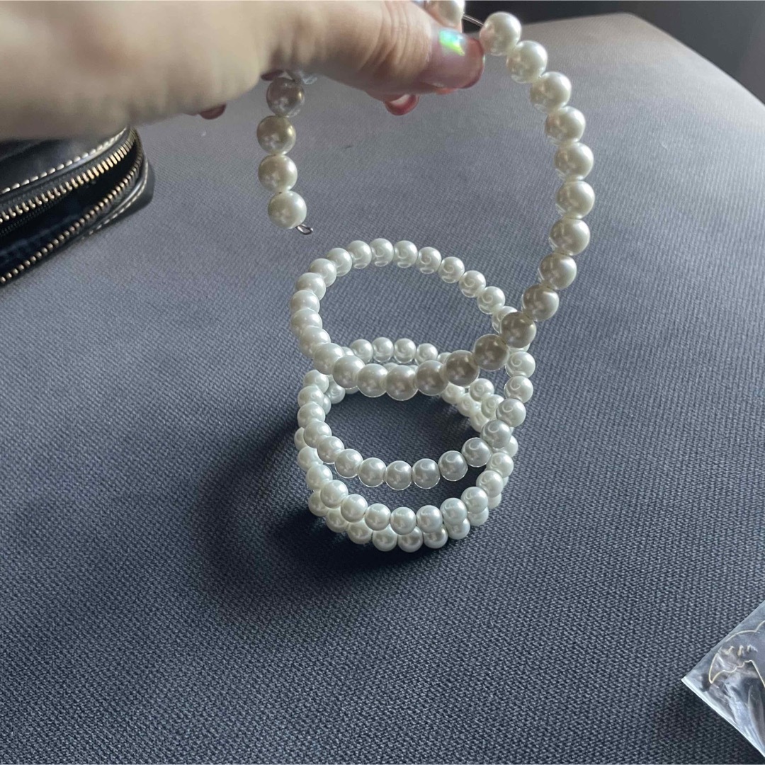 パールブレスレット 新品 4連 フェイクパール アクセサリーの通販 by