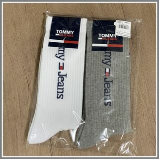 トミーヒルフィガー(TOMMY HILFIGER)の【2足セット】Tommy Jeans カジュアルソックス ホワイト×グレー(ソックス)