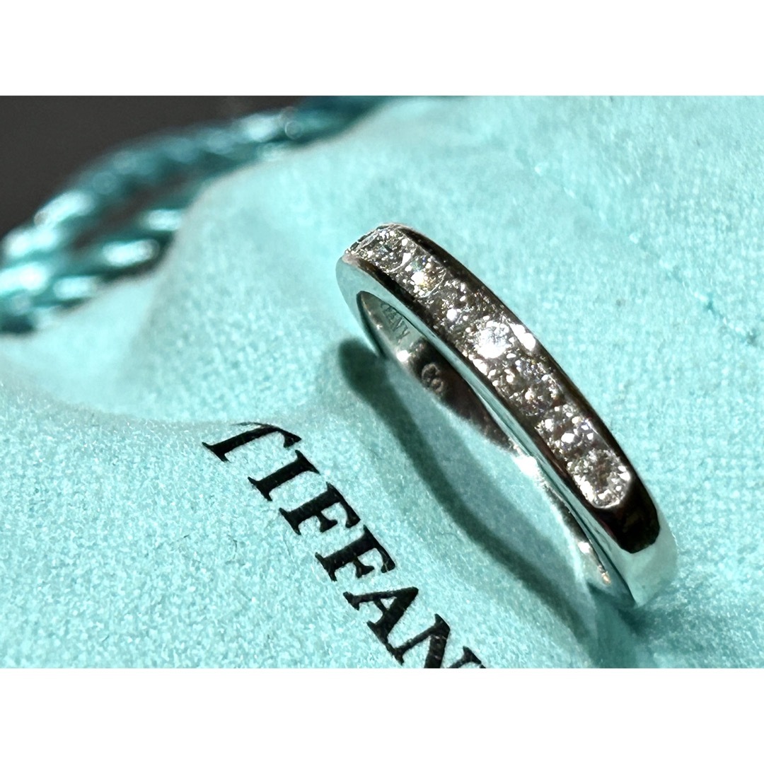 ティファニー チャネルセッティング バンドリング ハーフサークル #9 PT950 レディース TIFFANYCo. [美品] 【ジュエリー】  指輪・リング