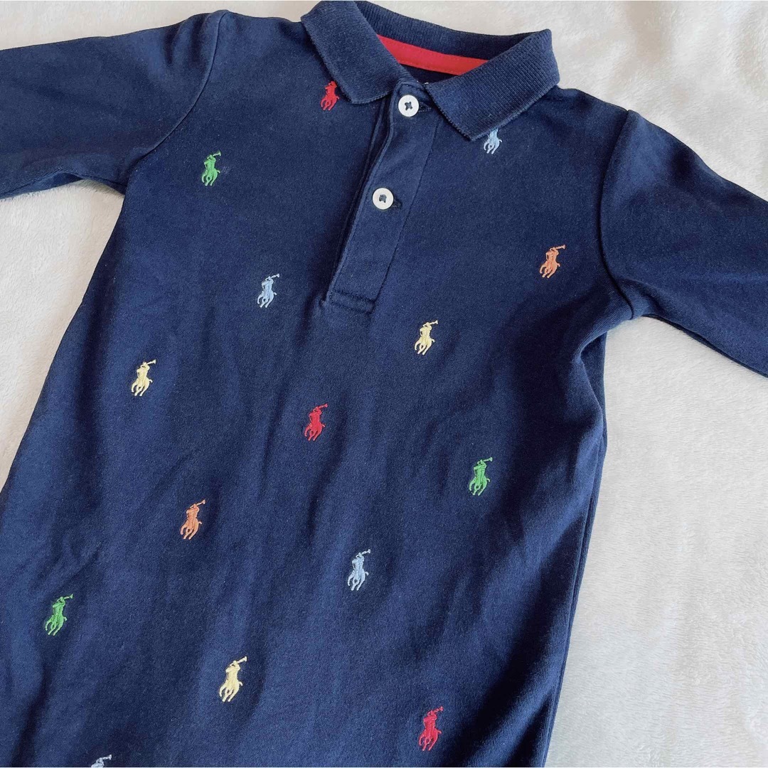 Ralph Lauren(ラルフローレン)のラルフローレン　ポロプレイヤー刺繍　ロンパース　6m キッズ/ベビー/マタニティのベビー服(~85cm)(ロンパース)の商品写真