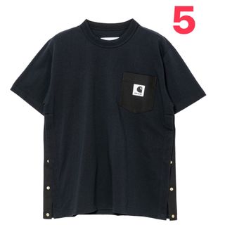 サカイ(sacai)の即日配送！sacai Carhartt WIP T-shirt ネイビー(Tシャツ/カットソー(半袖/袖なし))