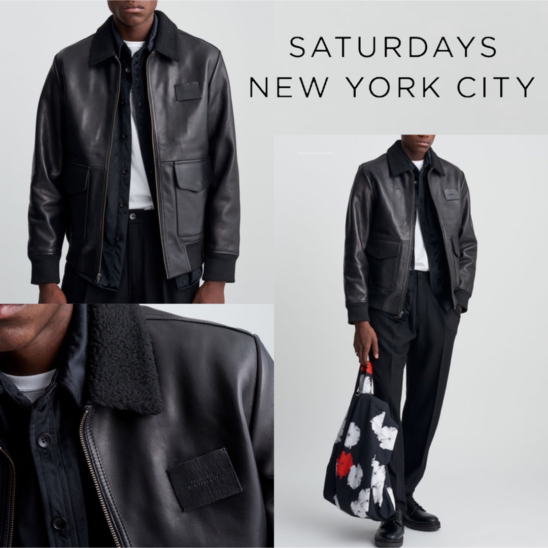 20AW Saturdays NYC ボア レザー ジャケット L ブラック - www ...