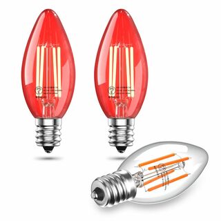 【色: E17】Led電球 e17 赤色ledライト40w相当 C35 LEDカ(その他)