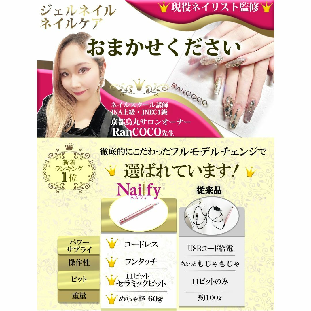 NailfyII 電動ネイルマシン コードレス 【JNA上級/JNEC1級ネイリ 5