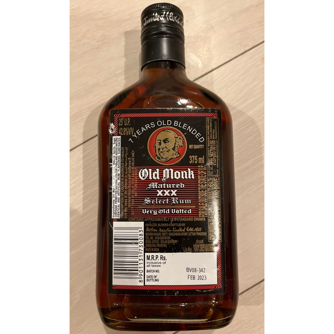 オールドモンク375ml 3本セット インド ラム　酒　OLDMONK