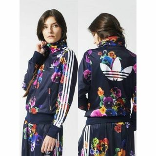 アディダス(adidas)のアディダス パンジー柄 トラックトップ ブルゾン ジャージ 花柄総柄 フローラル(ブルゾン)