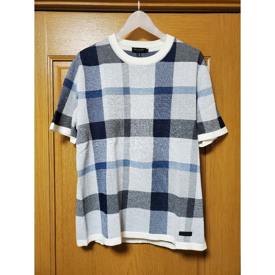 【新品】ブラックレーベルクレストブリッジ Tシャツ バーバリー ロゴ白 LL