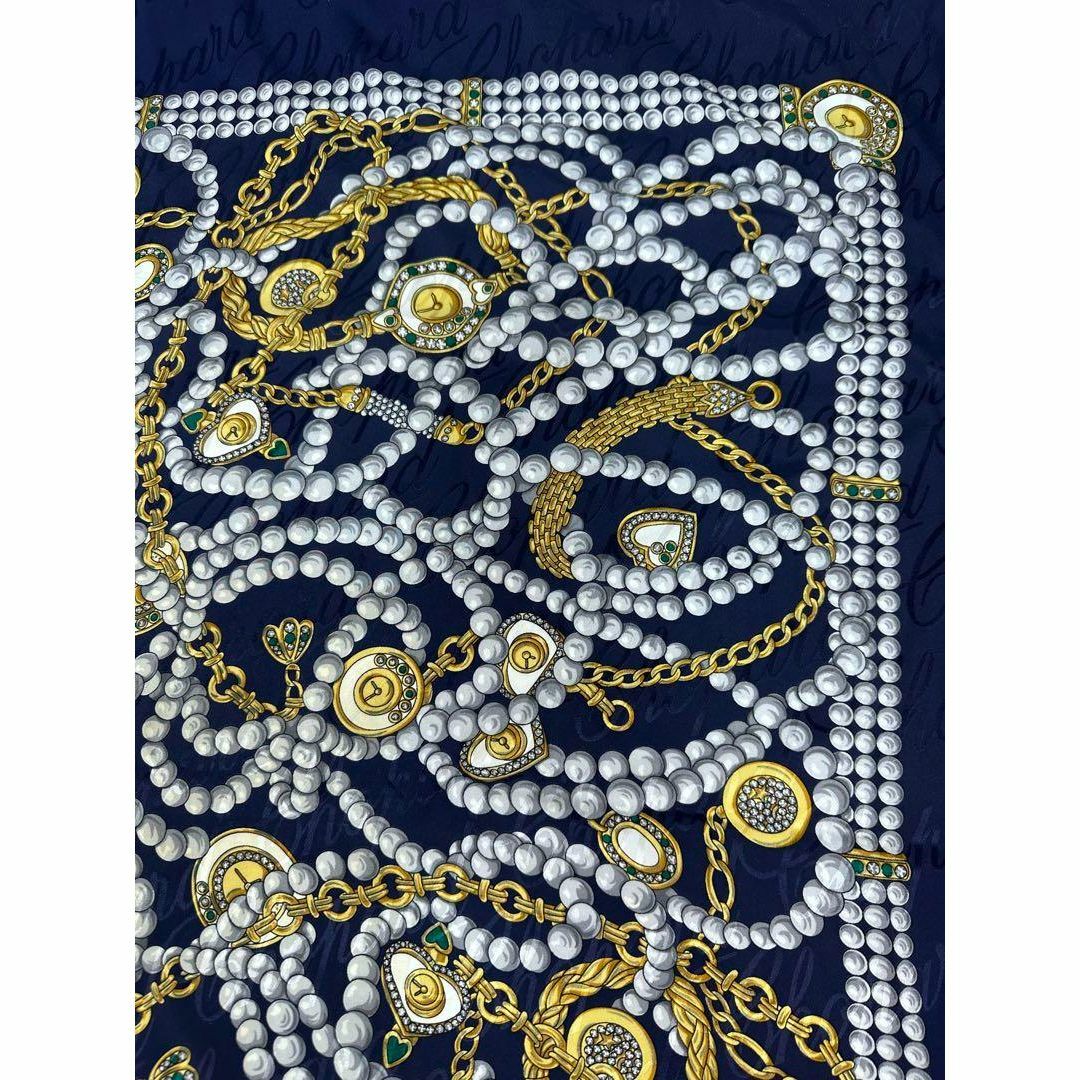 ショパール　Chopard大判スカーフ　シルク100% 首飾り　真珠　チェーン 7